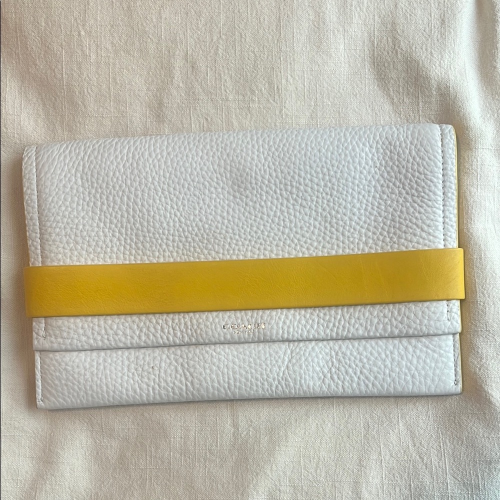 Coach White and Yellow Women's Clutch